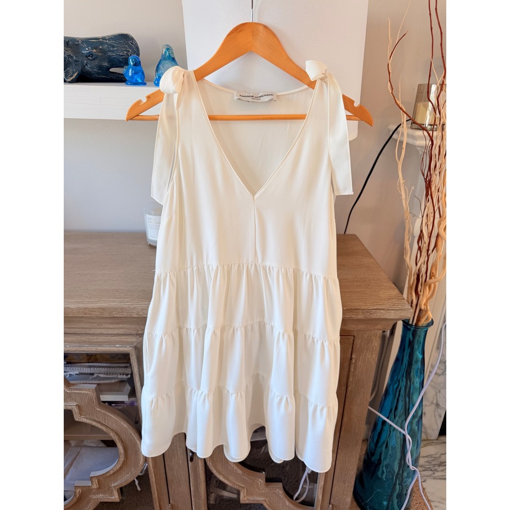 Amanda Uprichard Tiered Mini Dress Womens White‎ XS